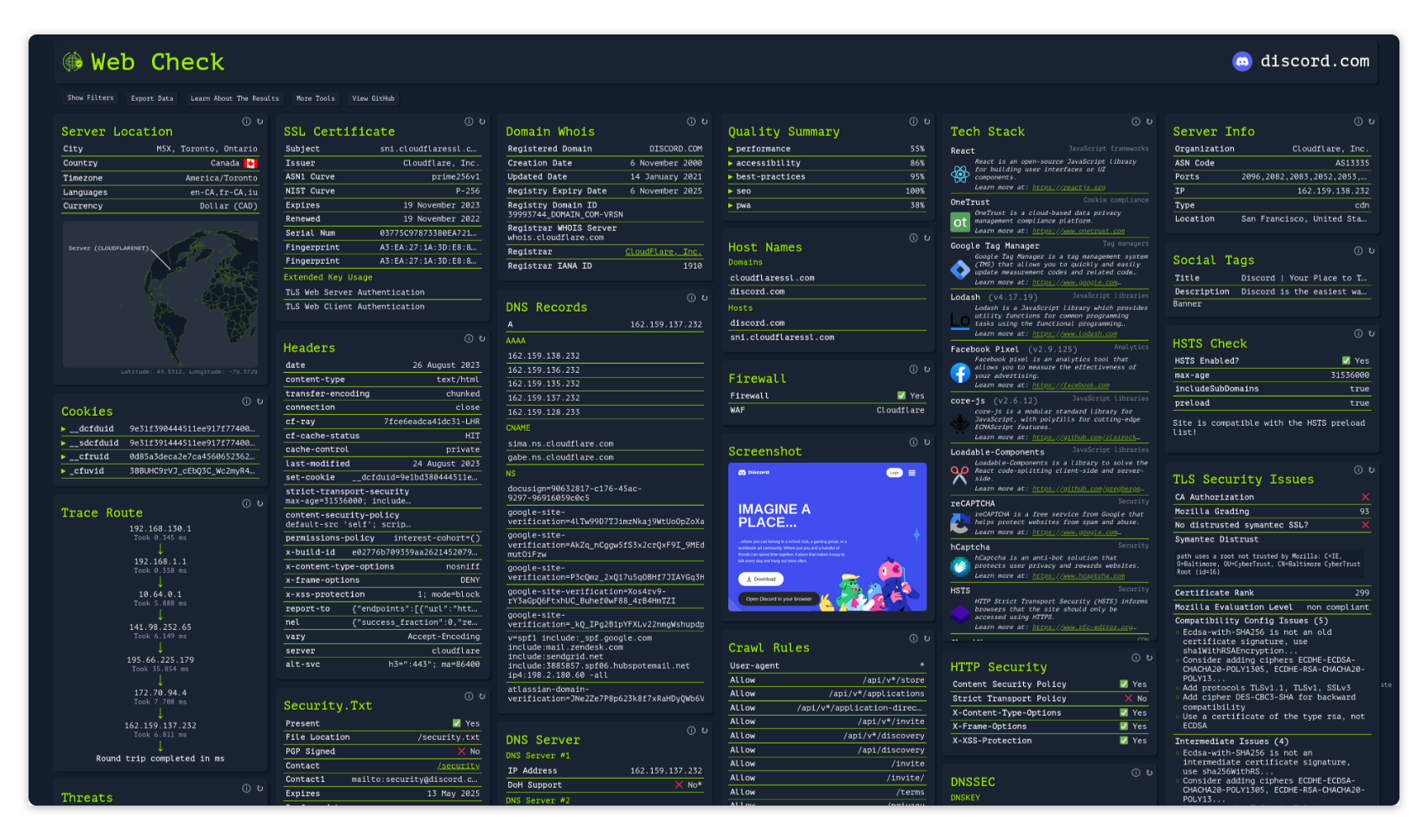 Web-Check Screenshot